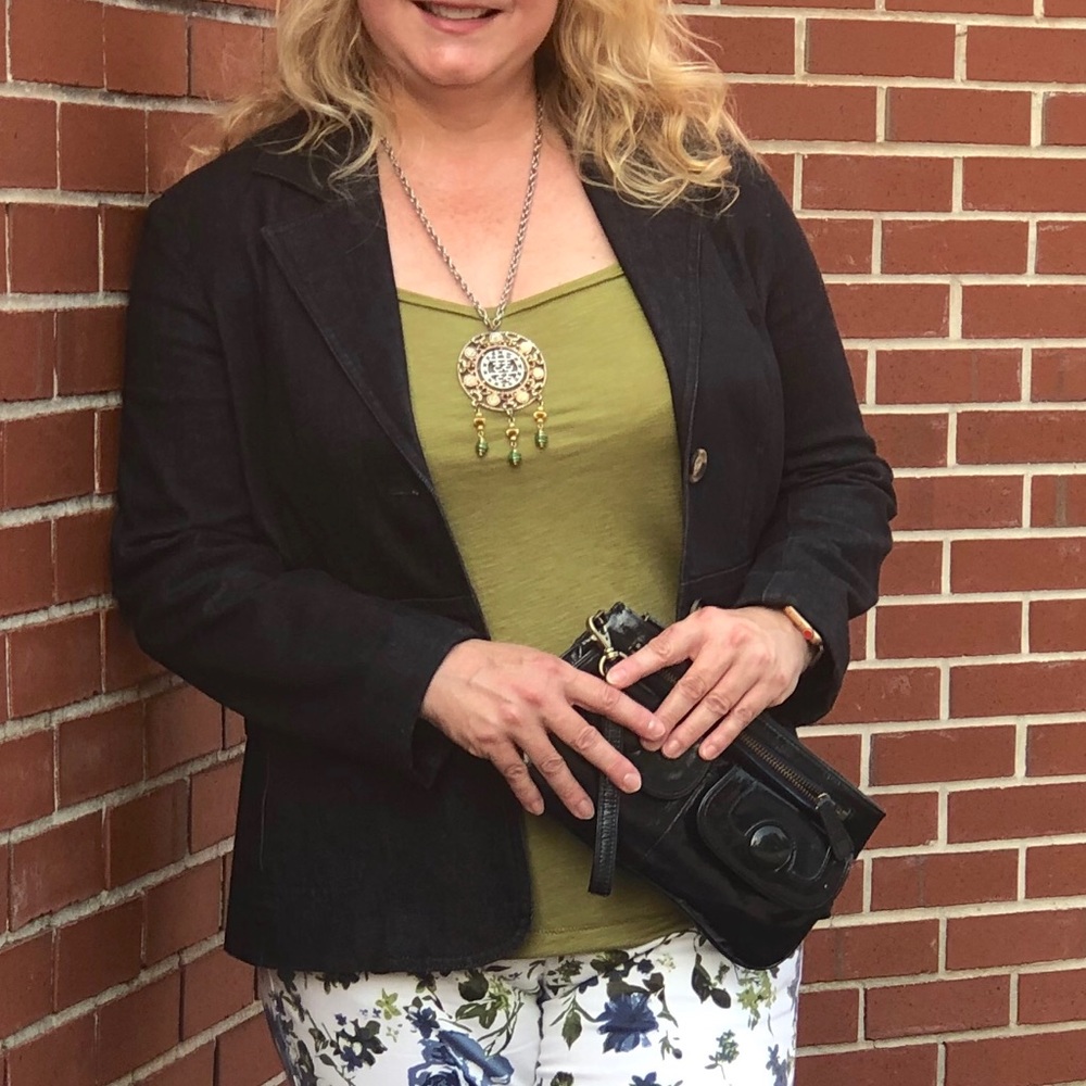 Talbots dark denim blazer